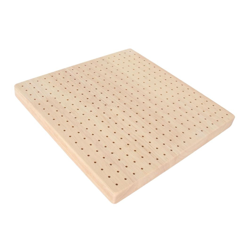 Crochet Blocking Board for Knitting Rubber Wood Crochet Square Blocking Mat with 20 Rod Pins 23.5cm