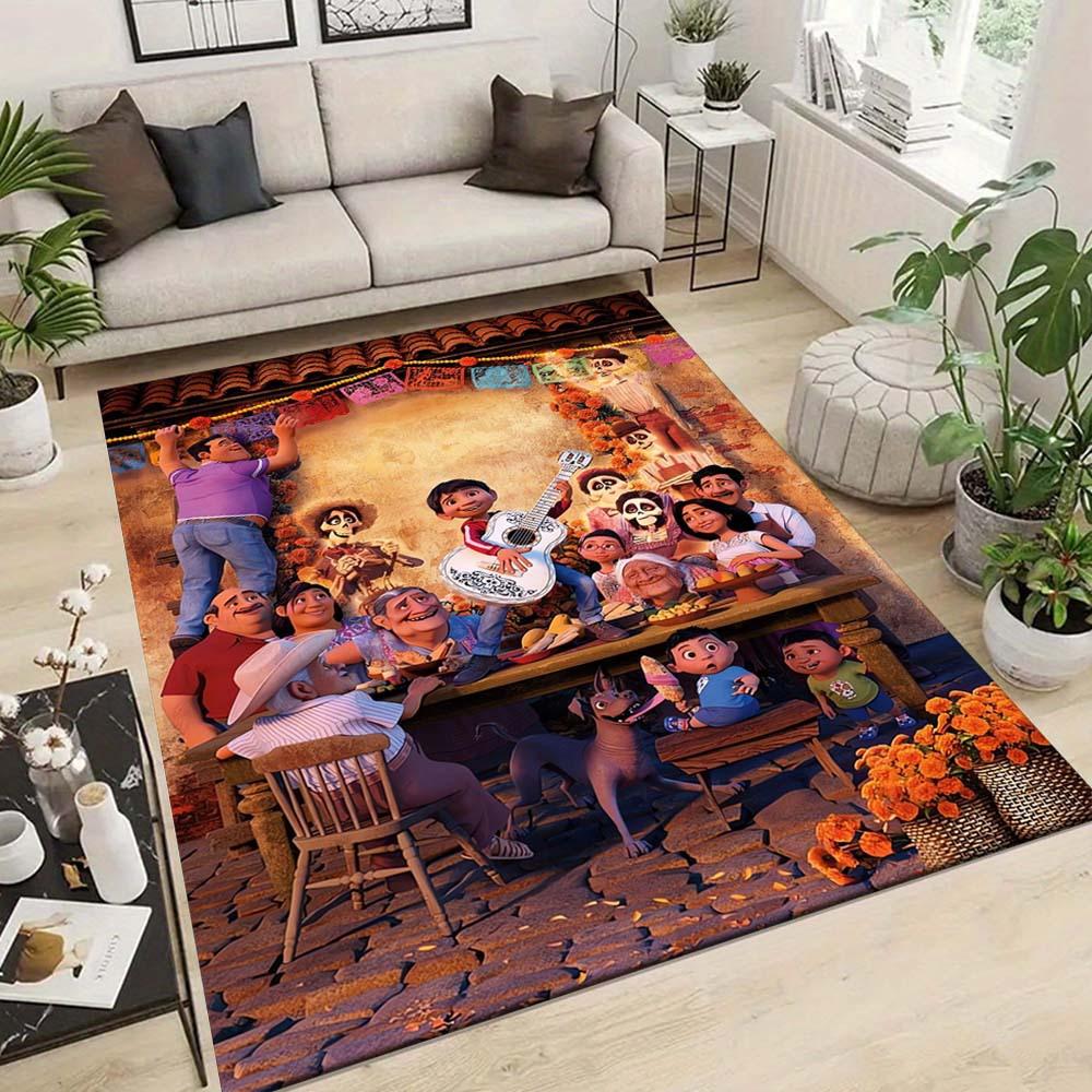 JIT 1pc Everyone in Coco Themed Area Rug – Soft Polyester, Machine Washable Rectangular Carpet for Bedrooms, Entryway, Office – Large Floor Mat for In