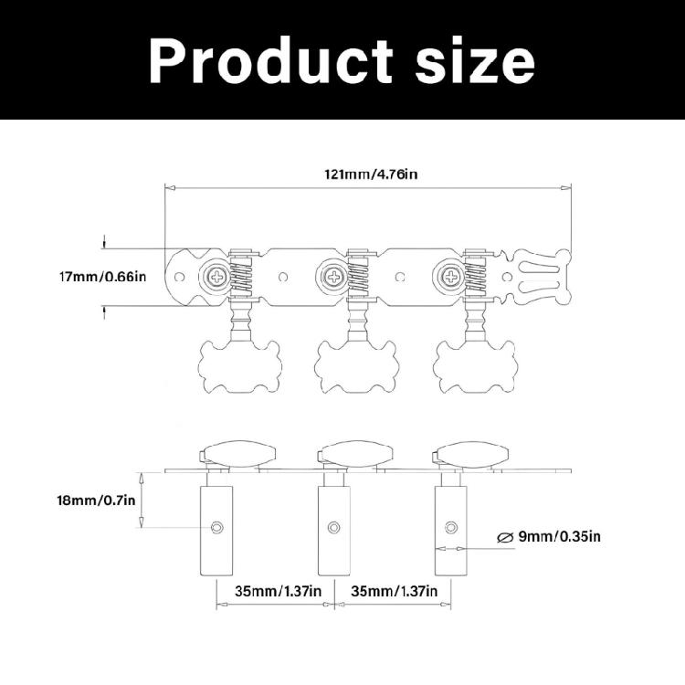 1 Paar Metall-Gitarrenmechaniken, geeignet für professionelle Musiker, die Wert auf überragenden Klang und robuste Konstruktion legen.