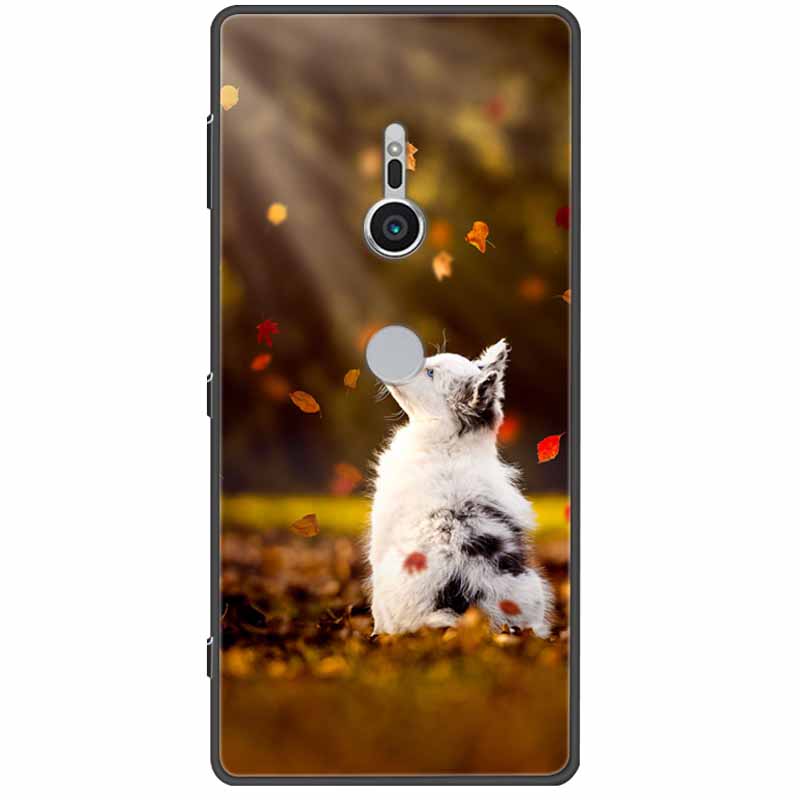 Cute Paint Cover For Sony Xperia XZ3 XZ2  XZ1 XA2 XA1 Ultra Plus Compact Premium Case Black Silicone TPU Coque Shockproof Capa