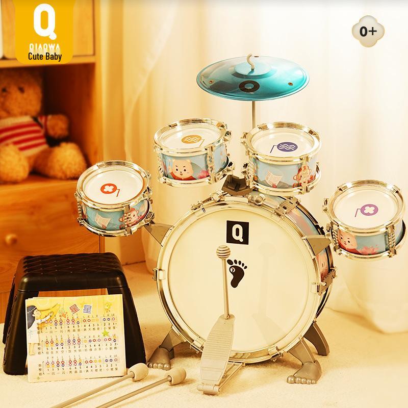 Qiaowa Beginner's Children's Drum Set - Birthday & Christmas Gift for 2-3 Year-Old Boys