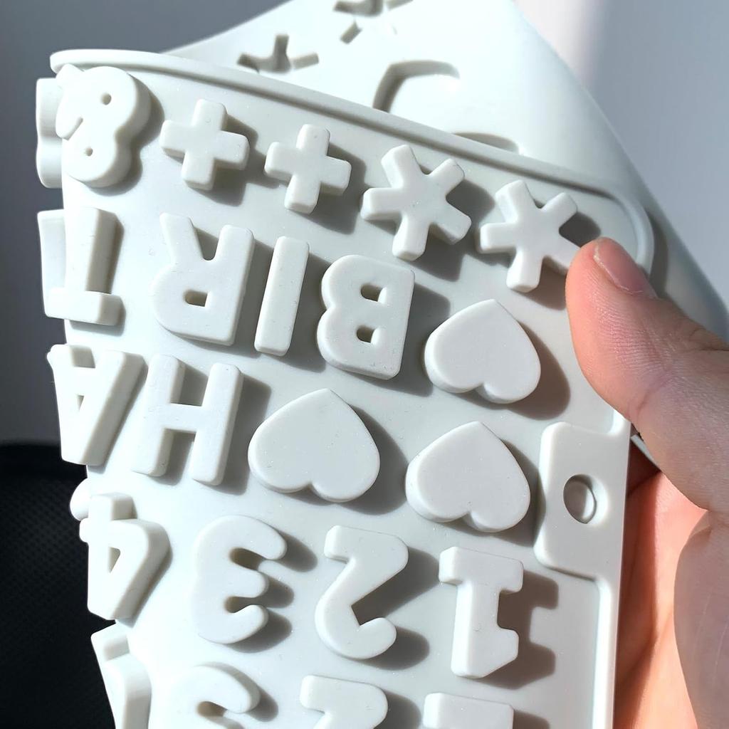 2PCS Reble Silicone Letter & Number Molds | Non-Stick Baking Tools for Chocolate, Cake, Soap | Dishwasher & Oven Safe (-40°C To 230°C)