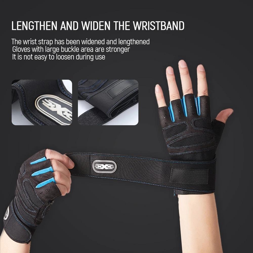 Workout Gloves For Men Women Half Finger Glove With Wrist Wrap For Sport Weight Lifting Training Bicycle Motorcyclist Gym Glove