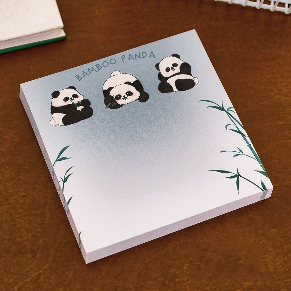 10 pcs Self-adhesive Panda Notepads Smooth Writing Memo Pad Cartoon Sticky Notes Message