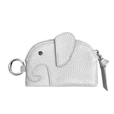 Porta-chaves Giselle Feminino, Estojo para Chave Inteligente, Couro Genuíno, Elefante, Mini Carteira, Porta-cartões,
