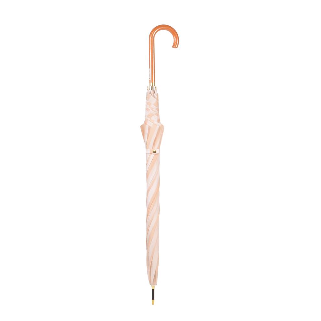 Pluvia Long Rain Striped 58cm [Ultra-lightweight 220g] Women's Umbrella, Umbrella, Beige,