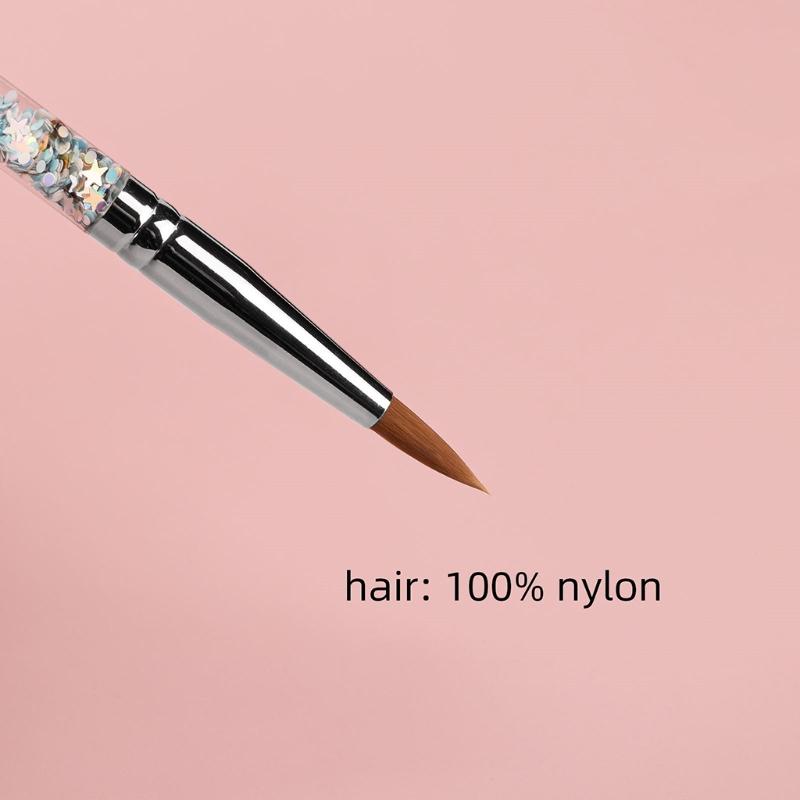 Nail Art Brush Nail Brush for Nail Art for Home Use and Professional Nail Salon Gel Nail Art Brush Clear Acrylic Handle