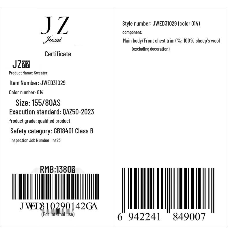 JUZUI Women's Full Wool Sequin Knit Sweater