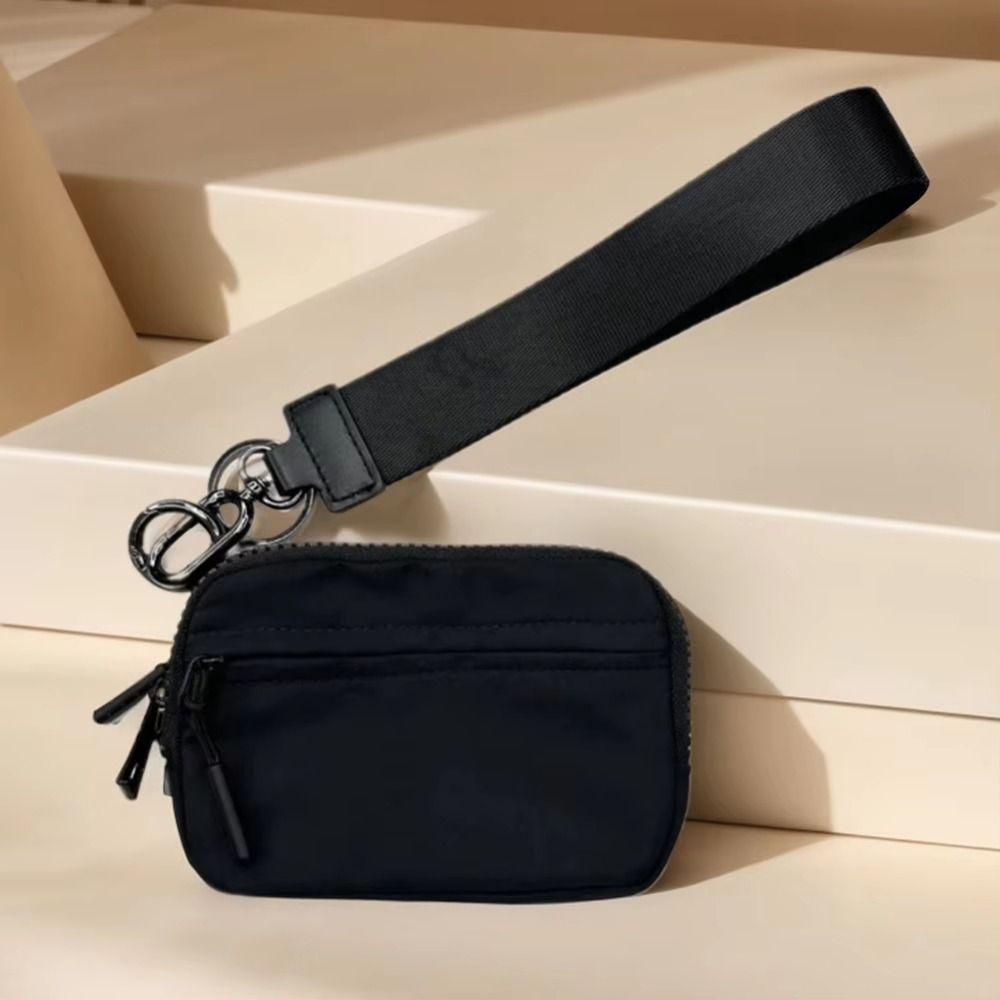 With Wrist Strap Mini Coin Bag Card Slots Women Wrist Wallet Unique Women's Keychain Wallet  Unisex