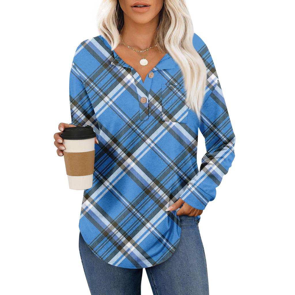 Top de damă retro cu imprimeu, la modă, cu mânecă lungă