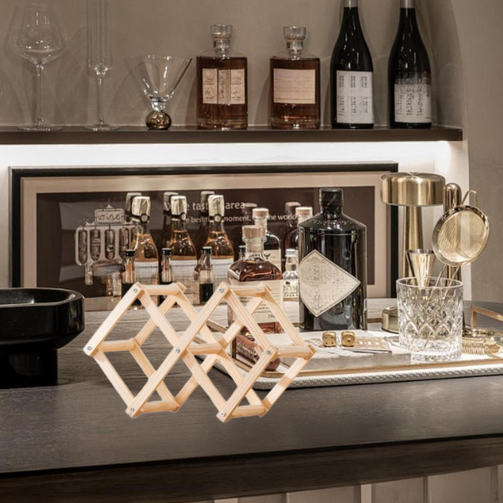 

Винная стойка, отдельно стоящая подставка для бутылок, органайзер, штабелируемый держатель для столешницы для кухни wood hold 3 bottle