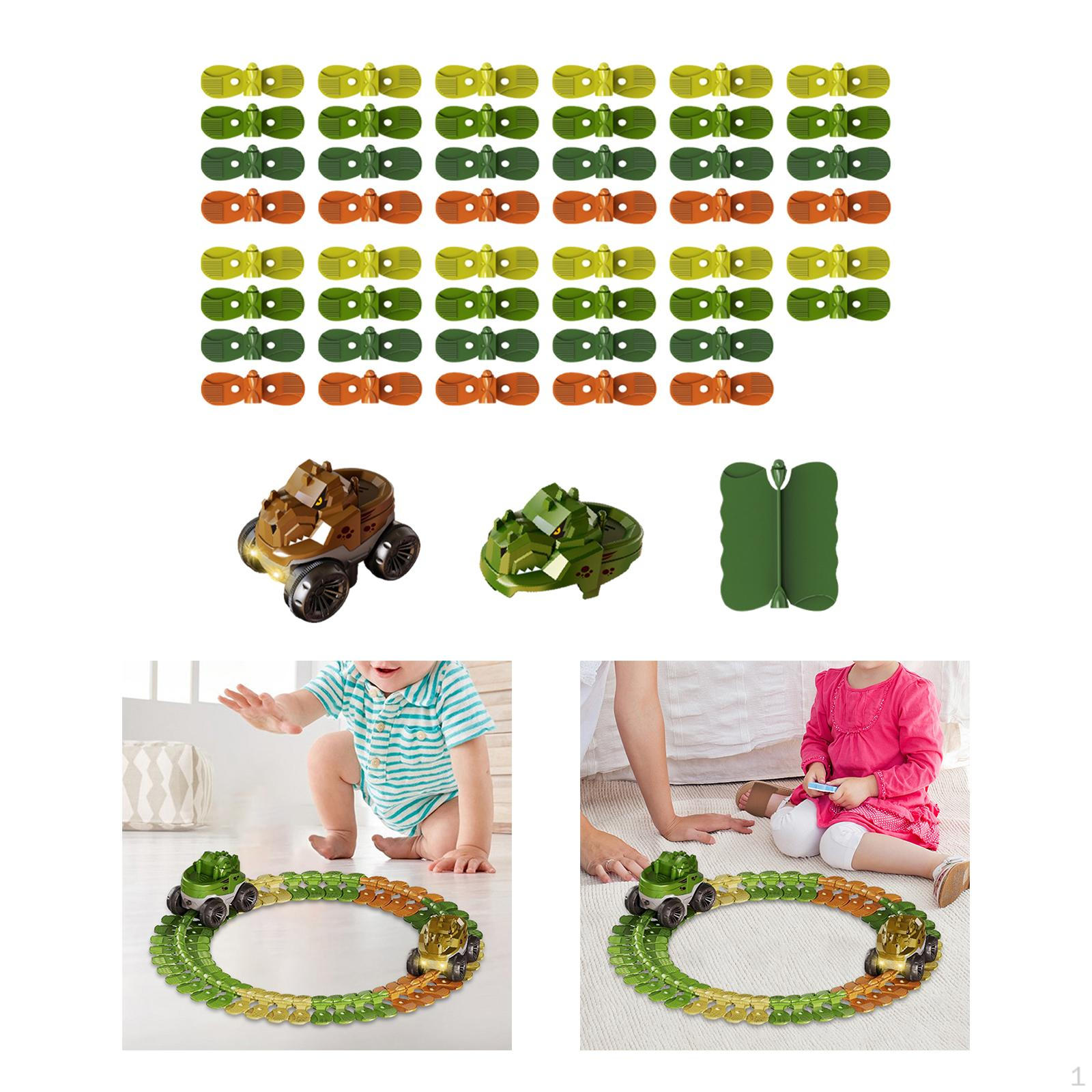 

Детский набор электромобилей — забавная развивающая игрушка со световыми эффектами 46pcs Dinosaur