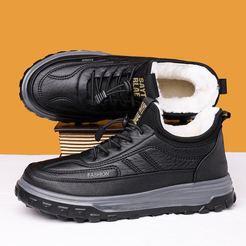 Cotton Shoes Men's New Winter Velvet Thickened Middle-aged and Elderly Cotton Boots Soft Sole Thickened Warm Dad Cotton Shoes