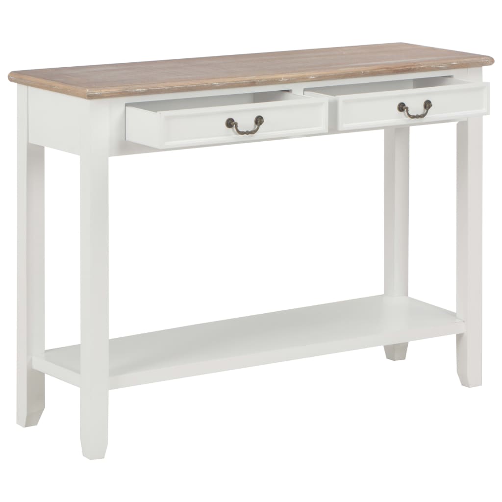 Console Table White 110 X 35 X 80 Cm Wood