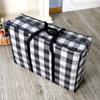 Grid Quilt Clothes Storage Bag Large Capacity Luggage Packing Bag Portable Moving Package Bag  Home
