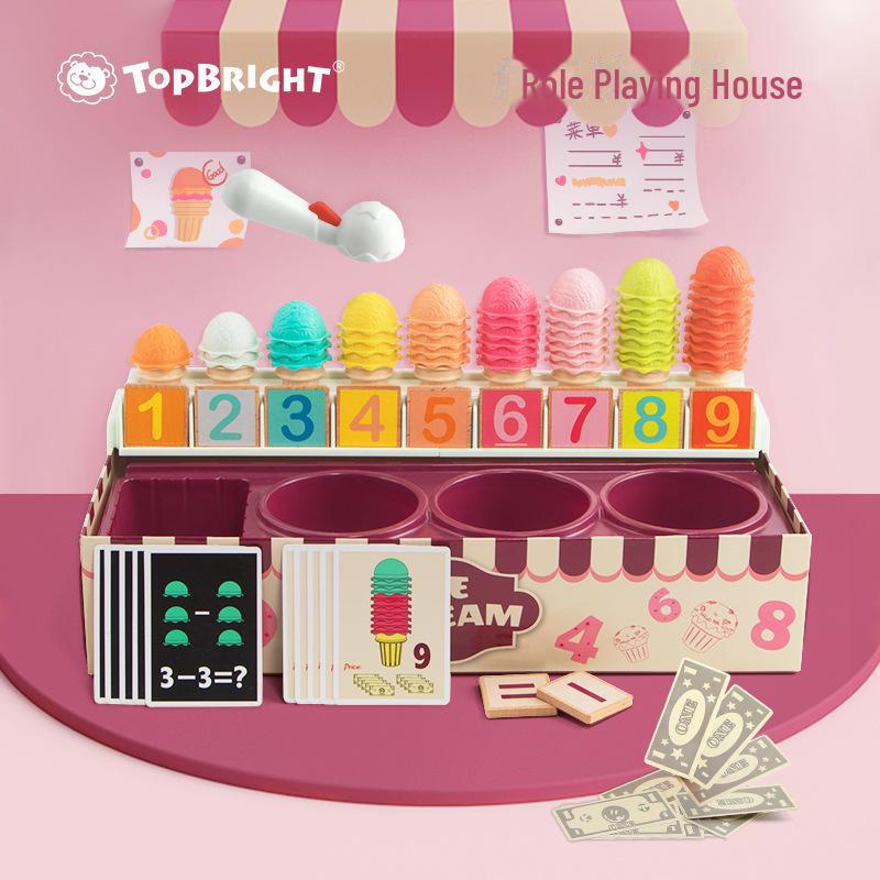 Tebaoer Kids' Digital Learning Ice Cream Box: Early Education Toy for Business and Math Skills.