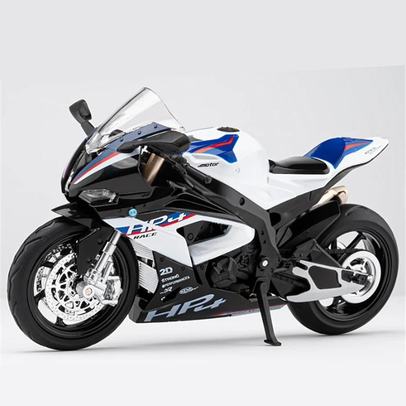 1/12 BMW S1000RR HP4 Race Alloy Top Luxury Sports Motorcycle Model Diecast Metal Road Racing Motorcycle Model Sound Light Kids Gifts