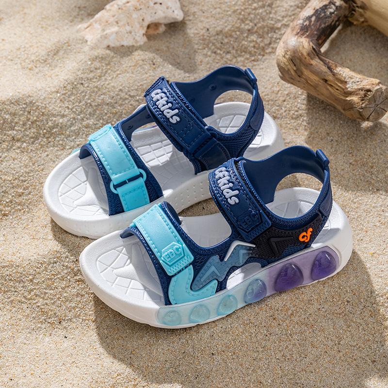 Children's Sandals New Summer Non-Slip Soft Sole Girls' Velcro Toddler Shoes Baby Beach Sandals