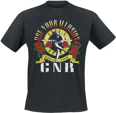 NEW GUNS N ROSES USE YOUR ILLUSION GNR LOGO LICENSED CONCERT BAND T-Shirt