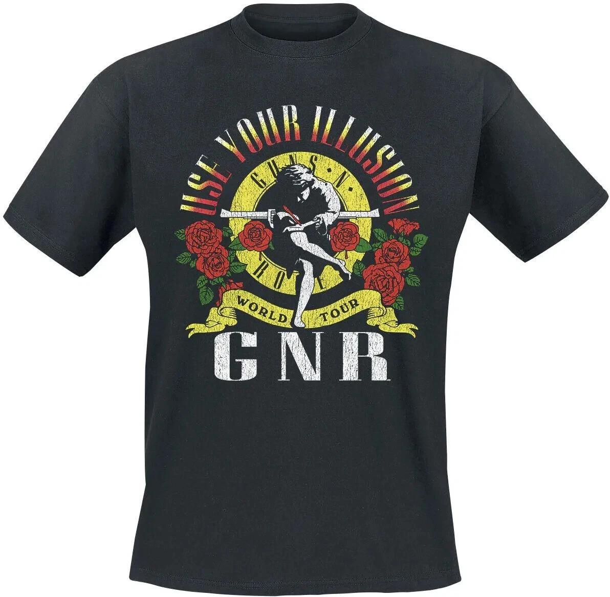 

NEW GUNS N ROSES USE YOUR ILLUSION GNR LOGO LICENSED CONCERT BAND T-Shirt 4XL