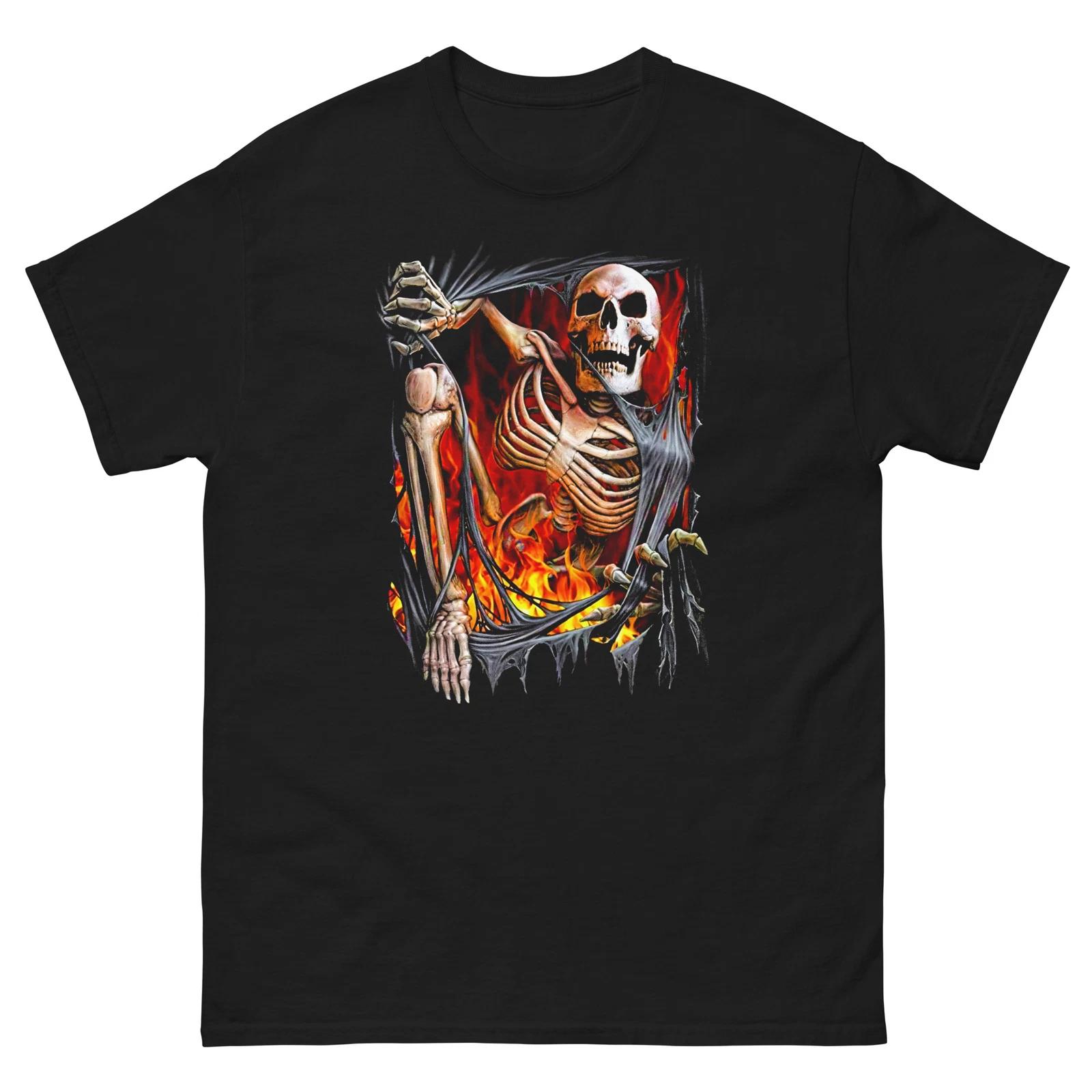 SCARY HALLOWEEN SKELETON CRAWLING OUT SCARY Men s classic tee XL