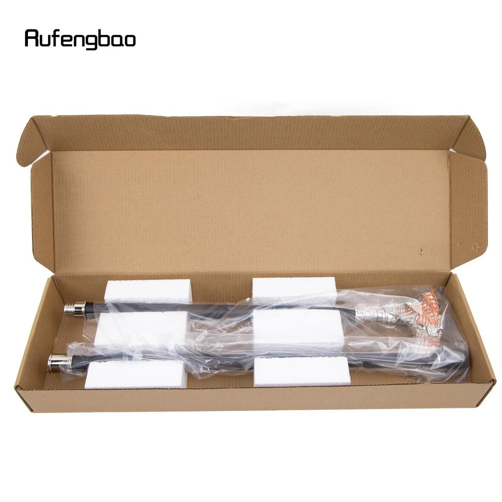 Portocaliu, alb, de lux, cu cap de dragon, baston de mers, bast decorativ de moda, domn, elegant, cosplay, baston, buton, 94 cm