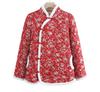 Women's Retro Ethnic Tang Suit Cotton-Padded Jacket with Floral Design & Chinese Frog Buttons - Thick Winter Coat