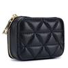 New Women Genuine Leather Quilted Lattice Mini Bag Fashion Portable Lipstick Cosmetic Pouch Storage Bag for Coin Change Earphone Keys