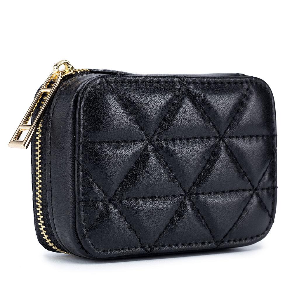 New Women Genuine Leather Quilted Lattice Mini Bag Fashion Portable Lipstick Cosmetic Pouch Storage Bag for Coin Change Earphone Keys