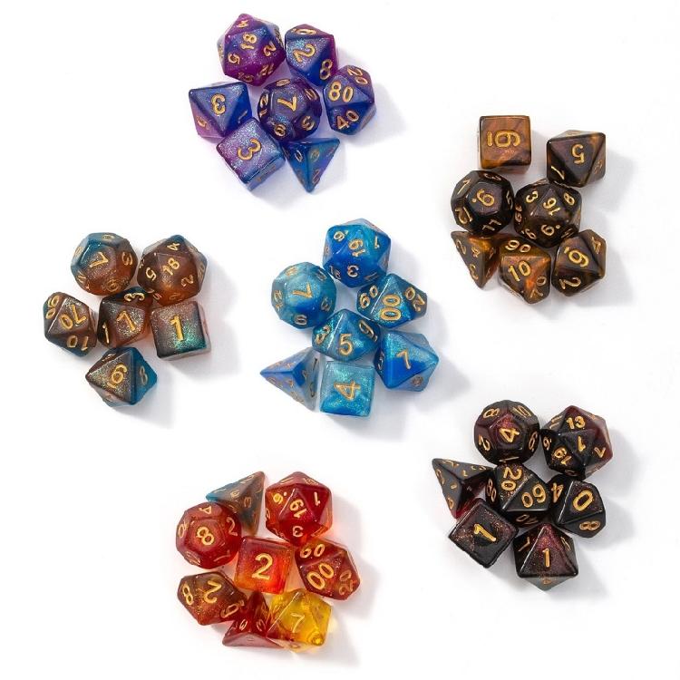 7Pcs Desktop Game Props Educational Toy Polyhedral Kid Multi-Sided Digital Dices