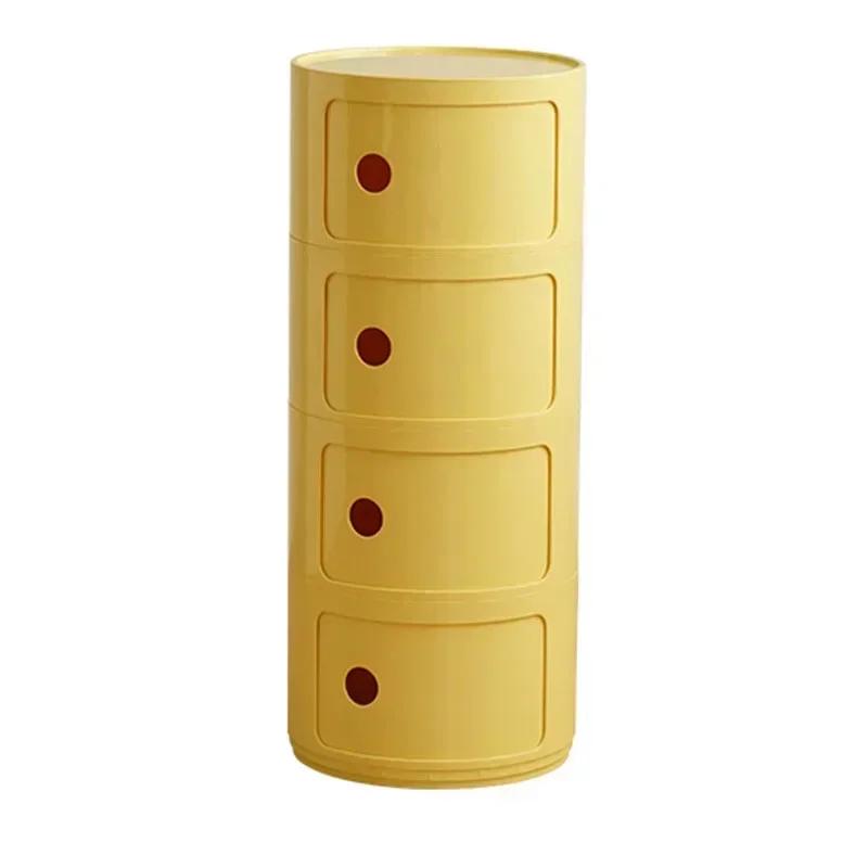 Cabinet Storage Cabinet Bedroom Furniture Modern Simple Plastic New Multi-Layer Bedside Storage Cabinet for Living Room Cylinder