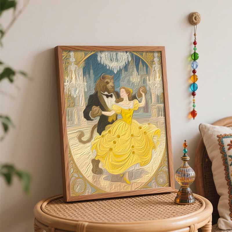 Disney Beauty and the Beast oil painting by numbers art kit. handmade diy painting home decoration gifts