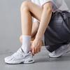 5PCS Ladies Pure Black and White Socks Sports All-match Solid Color Cotton Socks