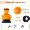 Quick Connect Garden Hose Kit - 6 End Connectors, 2 Tap and 2 Double Male Connectors