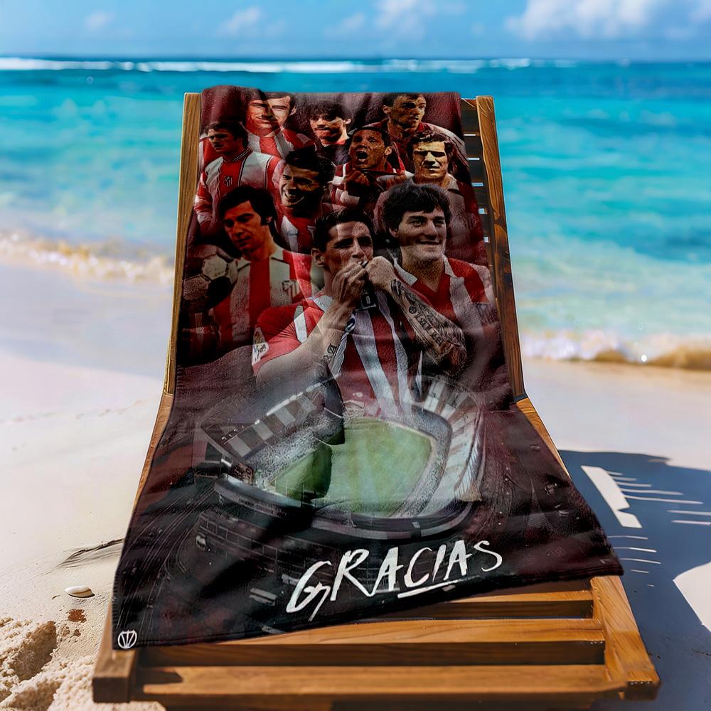 Atletico Madrid Beach Towel Super Soft Absorbent Comfortable Lightweight Perfect For Traveling Yoga Camping And Swimming