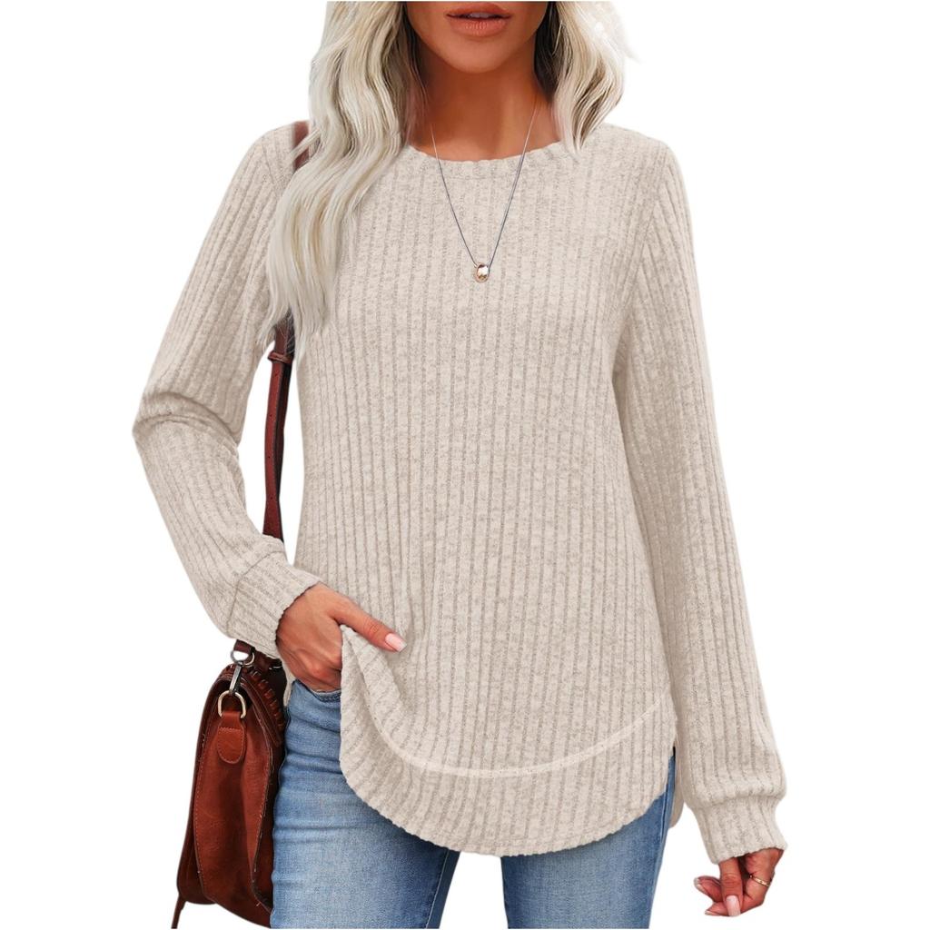 Women's Solid-color Fashionable Round-neck Top