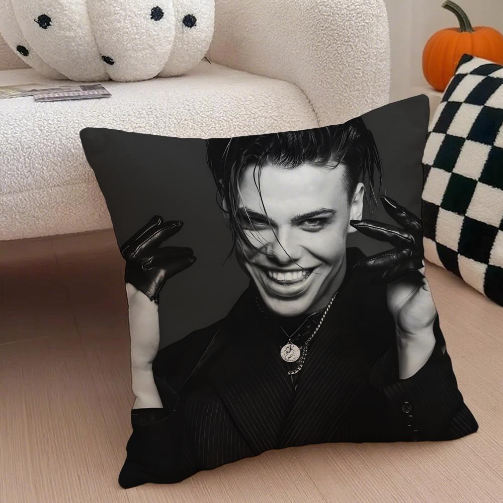 Hot Anime Punk British Singer YYungblud Cushion Cover Throw Pillow Cover Hidden Button Durable Polyester Chair Cushion
