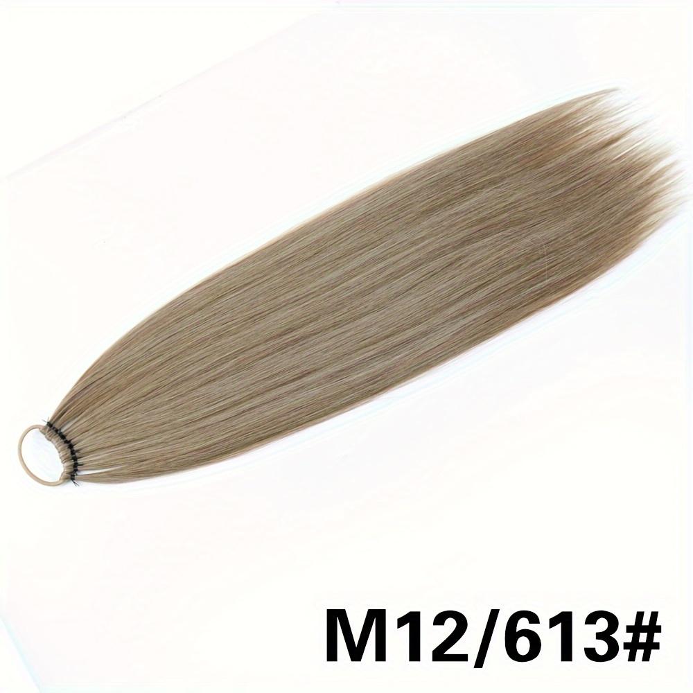 MISS WIG Long Straight Ponytail Extension 24Inch Ponytail Hair Extensions Synthetic Hair On Elastic Band Hairpiece Heat Resistant Hair Accessories