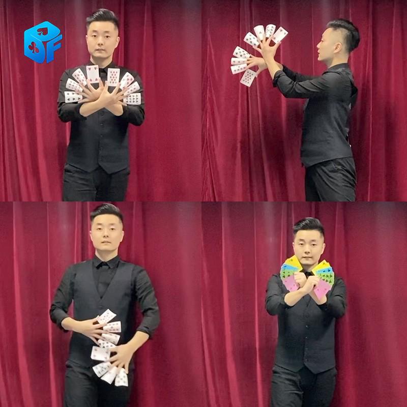 Ultra-Thin Flesh-Colored Playing Cards for Magic Tricks - Long Style, Four-Color Diamond Design
