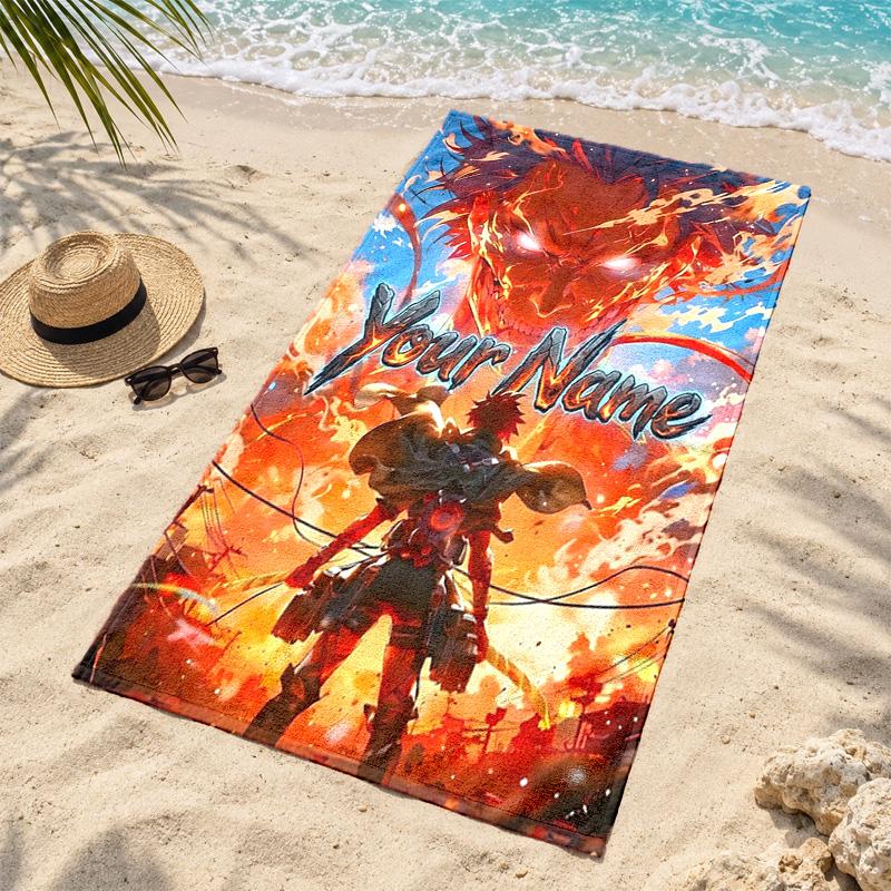 Attack on Titan Custom Name Beach towels also serve as bath towels summer essential a musthave for the outdoors the beach and the pool