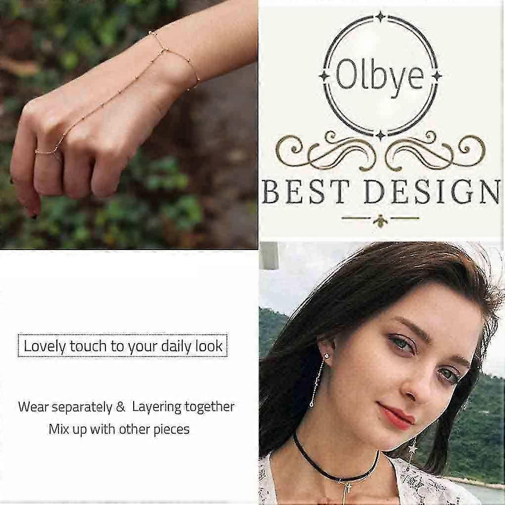 Fingerring Armband Gold Hand Armband Kette Schmuck Für Frauen Und Teenager Mädchen Beste Freunde Geschenke (1 Schicht)