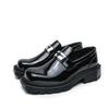 Luxury Men Thick Bottom Slip On Leather Shoes Green Black Casual Business Dress Shoes Mens Wedding Party Office Fashion Loafers