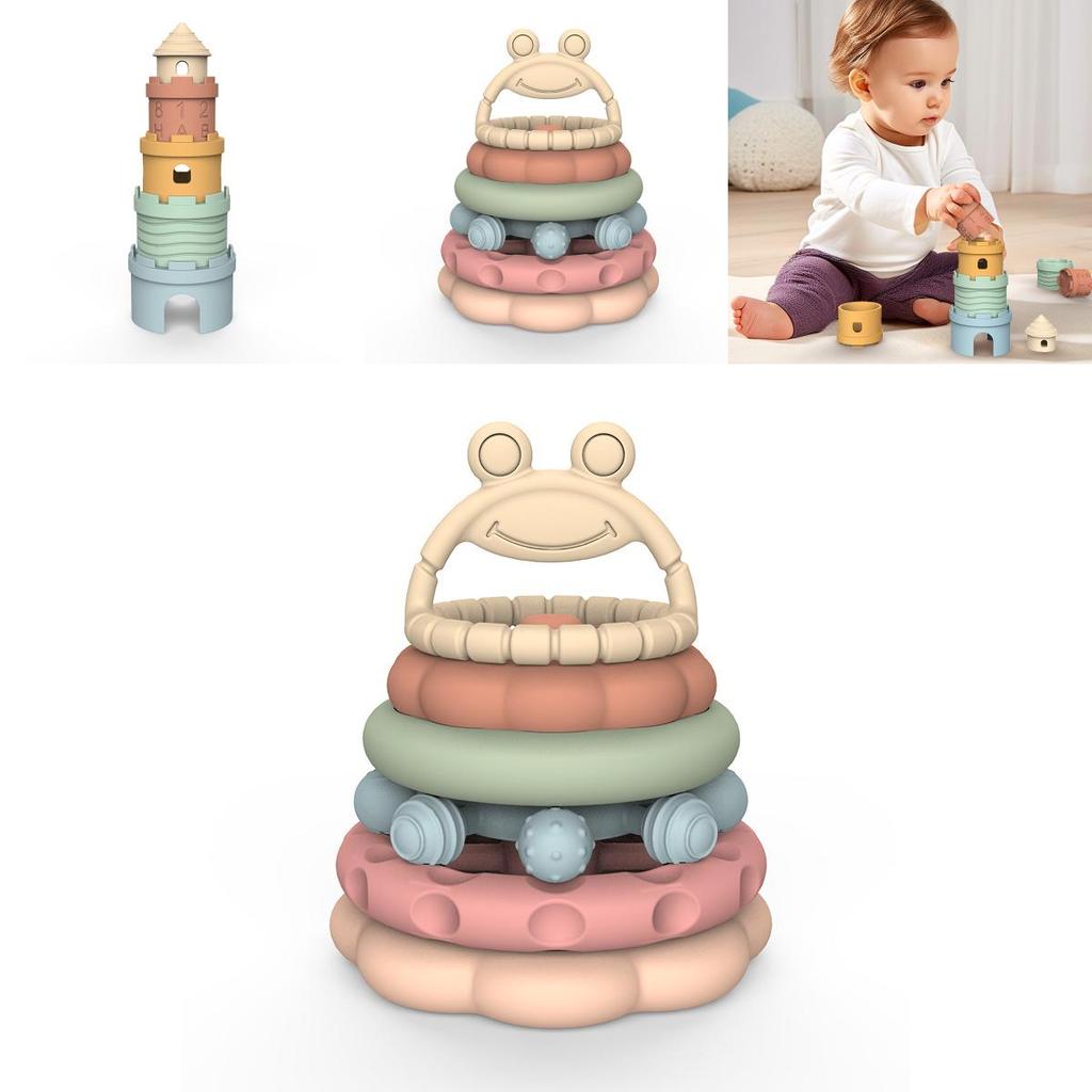 Montessori Stacking Toy For Children Silicone Sensory Development Educational Playset