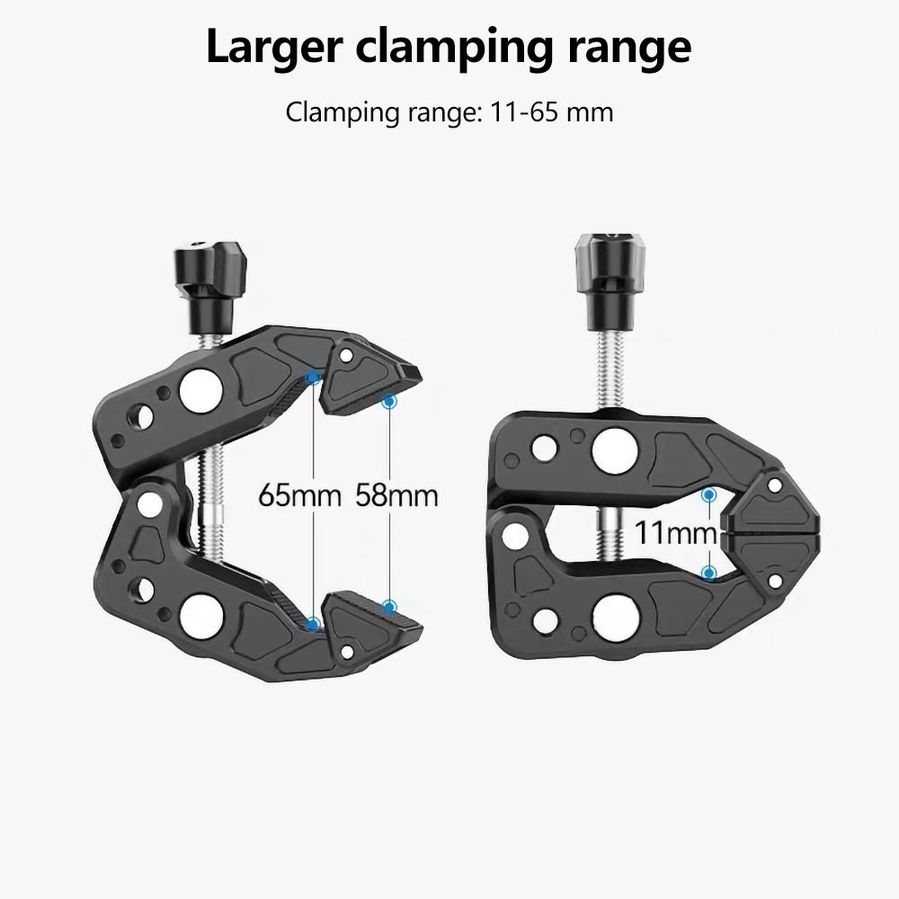 Aluminum Alloy Super Clamp Motorcycle Handlebar Mount Bicycle Adapter For GoPro Hero 12 11 10 9 Insta360 DJI OSMO Action Camera