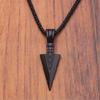 1Pc Arrow Head Pendant Necklace, Black Gold Silver Color Long Chain Jewelry for Women Men