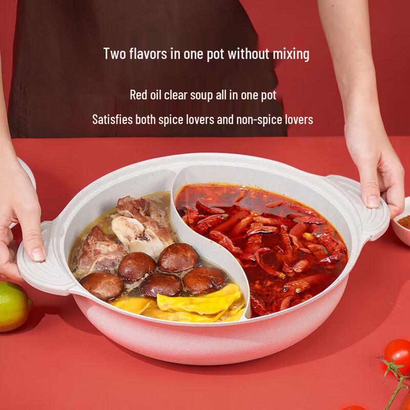 DESLON 30cm Maifan Stone Non-Stick Hotpot