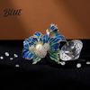 Long-lasting Brooch Women Sparkling Rhinestones Imitation Pearl Flower Shape Lapel
