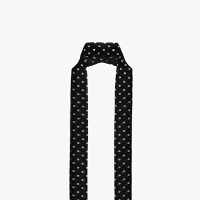 PINK PINEAPPLE DOT CHIFFON LONG SCARF_BLACK