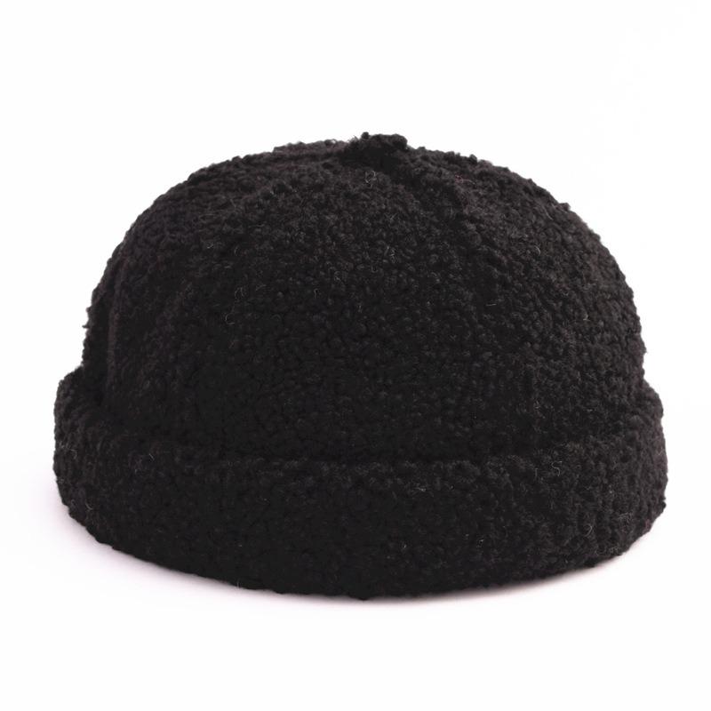 Hat Men's Winter Vintage Lamb Plush Hip Hop Landlord Hat Korean Versatile Gua Skin Hat Simple and Fashionable Beret Hat Women's Fashion