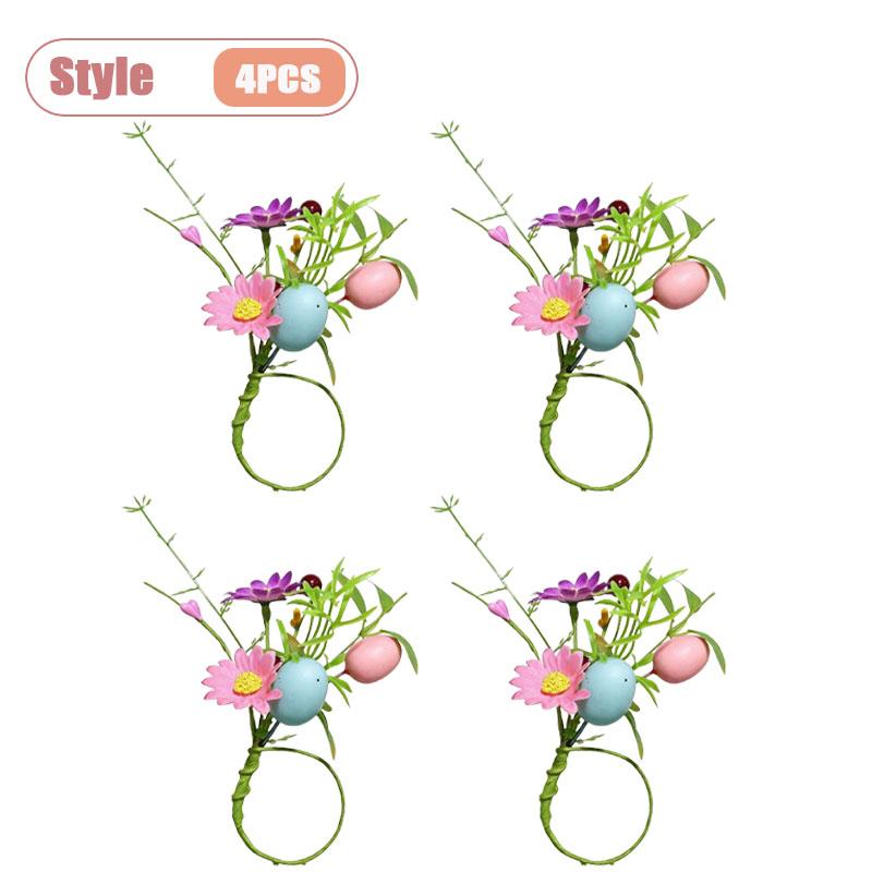 

4-32 шт. Великодні яйця Квіткові кільця для серветок Барвистий весняний декор столу для святкової вечері Вечірки Бранчу Домашній декор для їдальні